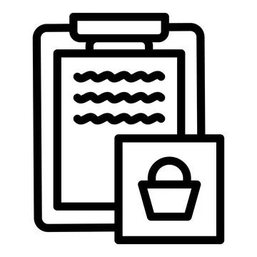 Order basket icon outline vector. Fill form Stock Illustration