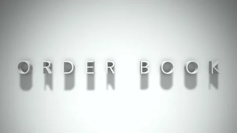 Order book 3D title animation with shadows on a white background Stock Footage 297083202