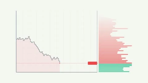 Order Book Chart Animation Displays Financial Data and Price Analysis 库存影片 334018275