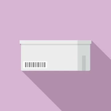 Order box icon flat . Delivery package 库存插图