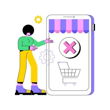 Order closed abstract concept vector illustration. Illustrazione stock