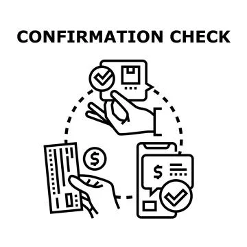 Order confirmation check and delivery verification concept Stock Illustration