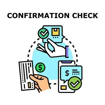 Order confirmation check and delivery verification concept Stock Illustration