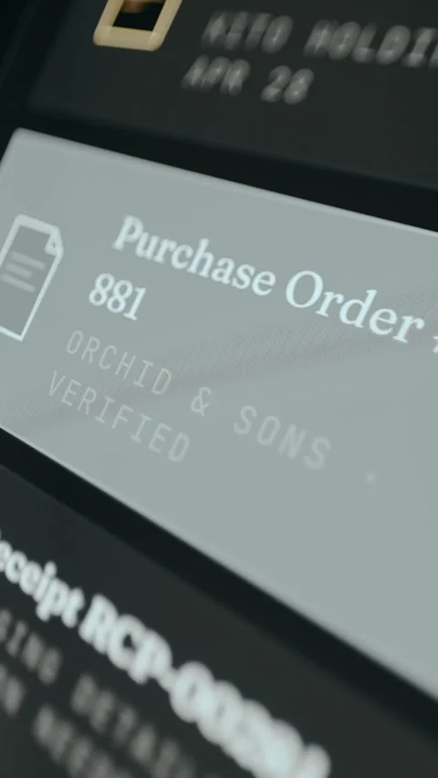Order confirmation document for a business transaction Stock Footage 333402630