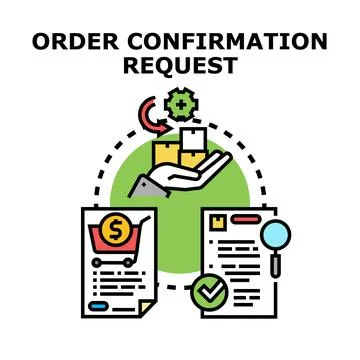 Order confirmation request process in e commerce 库存插图
