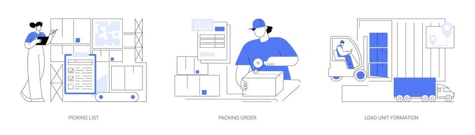 Order consolidation abstract concept vector illustrations. Illustrazione stock