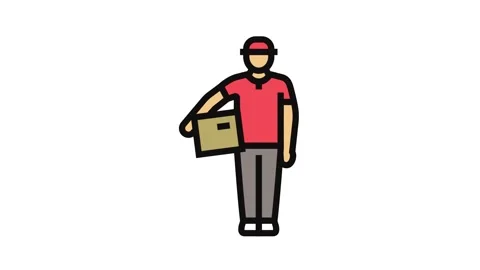Order courier color icon animation Stock Footage 326101024