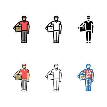 Order courier color icon vector series Stock Illustration