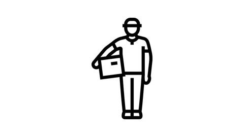 Order courier line icon animation Stock Footage 326137407