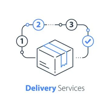 Order delivery, fast shipment, parcel distribution, transportation company Stock Illustration