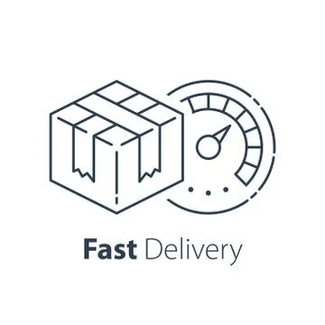 Order delivery, fast shipment, parcel distribution, transportation company Stock Illustration