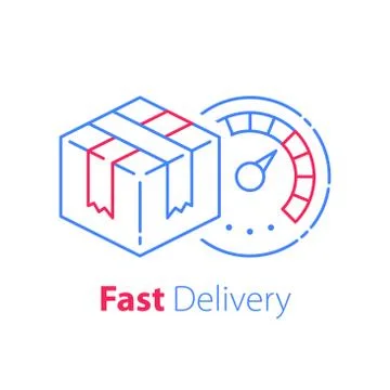 Order delivery, fast shipment, parcel distribution, transportation company Illustrazione stock