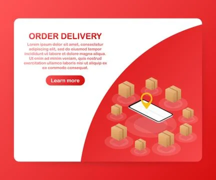 Order delivery. Parcel tracking website on smartphone screen. Online package  Stock Illustration