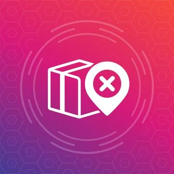 Order delivery problem icon with parcel, vector イラスト素材