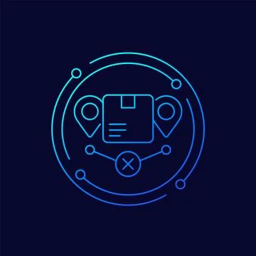 Order delivery problem line icon with a parcel Ilustração Stock