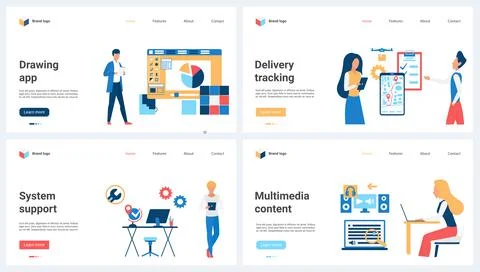 Order delivery tracking on mobile app, design development and support service Stock Illustration