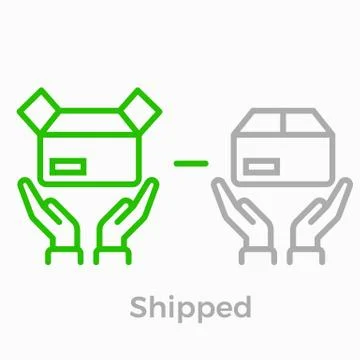Order delivery vector logistics web shop line icon Stock Illustration
