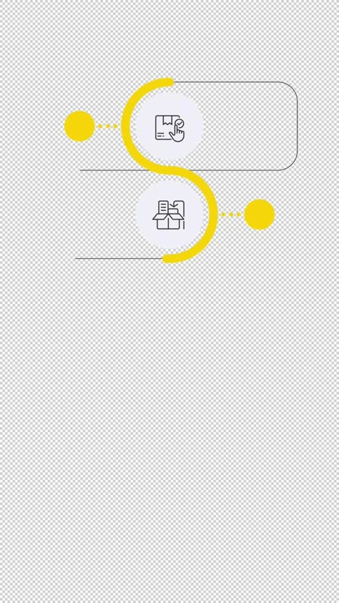 Order delivery yellow stroke linear timeline infographics animation Stock Footage 331847141