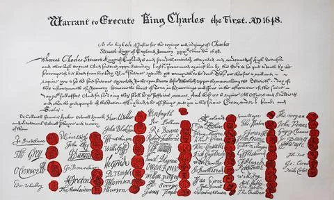 Order for the Execution of King Charles I of England 8 February 1649 Historical Foto stock