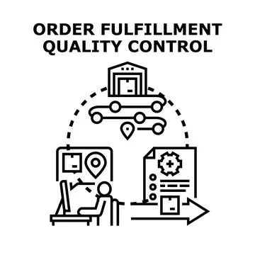 Order fulfillment process quality control logistics monitoring 库存插图