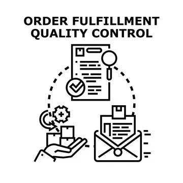 Order fulfillment quality control process concept Stockillustratie