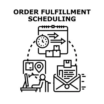 Order fulfillment scheduling concept for efficient logistics management Stock Illustration