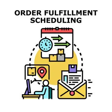 Order fulfillment scheduling concept for efficient logistics management Stock Illustration