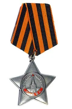 Order of Glory 3rd class USSR on a white background Stock Photos