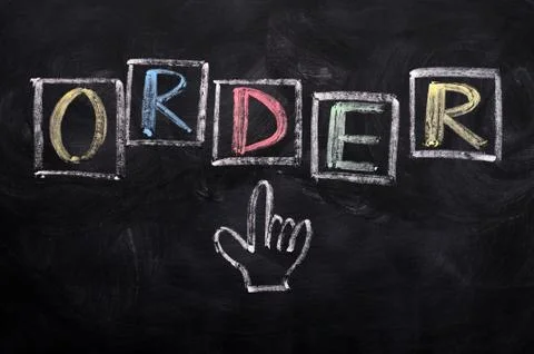 Order with a hand cursor Stock Photos
