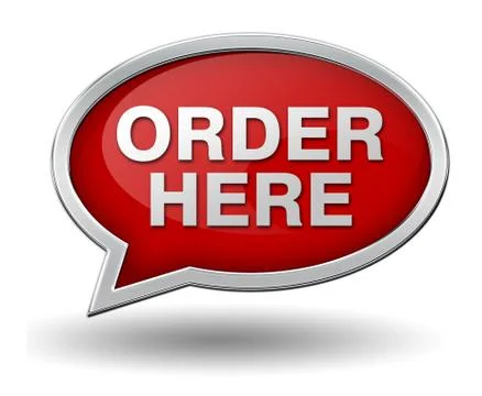 Order here badge concept  3d illustration Stock Illustration