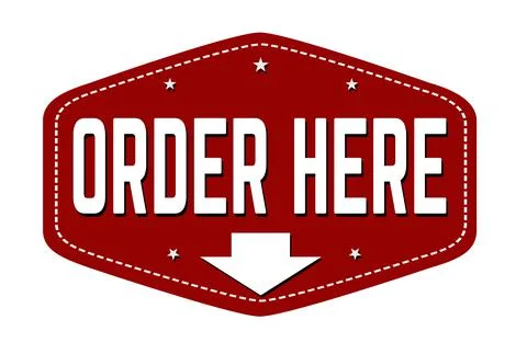 Order here label or sticker Stock Illustration