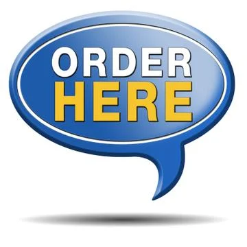 Order here sign Stock Illustration
