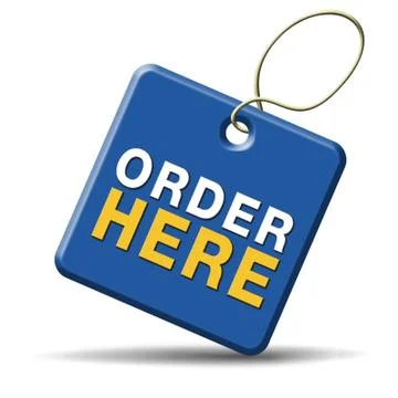 Order here sign Stock Illustration