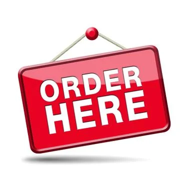 Order here sign Illustrazione stock