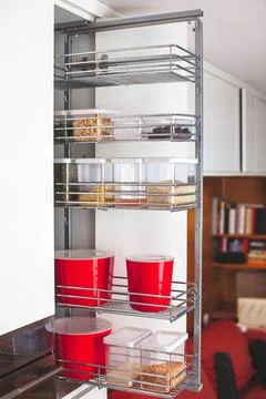 Order in the kitchen. Storage system. Stock Photos
