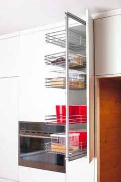 Order in the kitchen. Storage system. Stock Photos