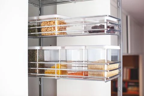 Order in the kitchen. Storage system. Stock Photos