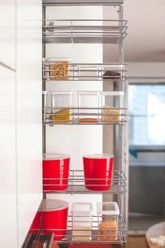 Order in the kitchen. Storage system. Foto stock