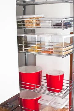 Order in the kitchen. Storage system. Stock Photos