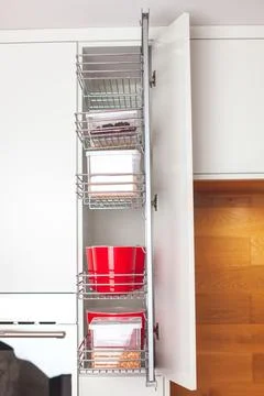 Order in the kitchen. Storage system. Stock Photos