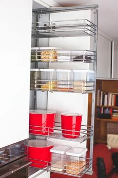 Order in the kitchen. Storage system. Stock Photos
