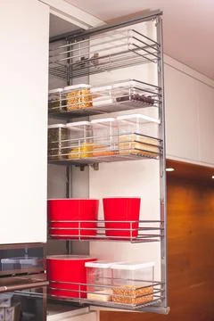 Order in the kitchen. Storage system. Stock Photos