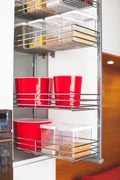 Order in the kitchen. Storage system. Foto stock