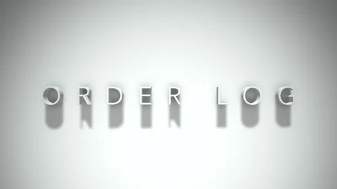 Order log 3D title animation with shadows on a white background Stock Footage 297671752