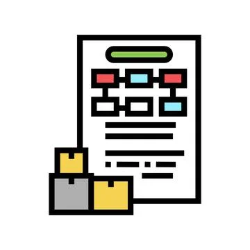 Order management color icon vector illustration Stock Illustration