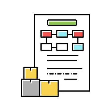 Order management color icon vector illustration Illustrazione stock