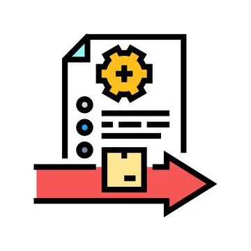 Order management color icon vector illustration Stock Illustration