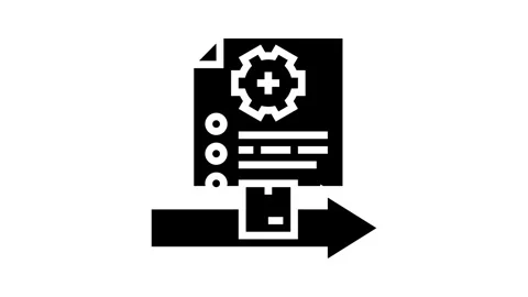 Order management glyph icon animation Stock Footage 326139873