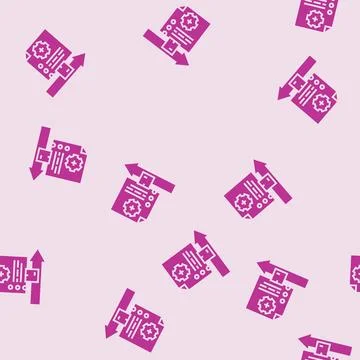 Order management glyph seamless pattern 스톡 일러스트