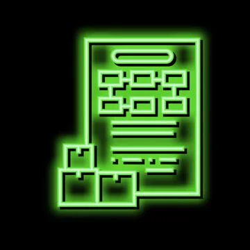 Order management neon glow icon illustration Stock Illustration